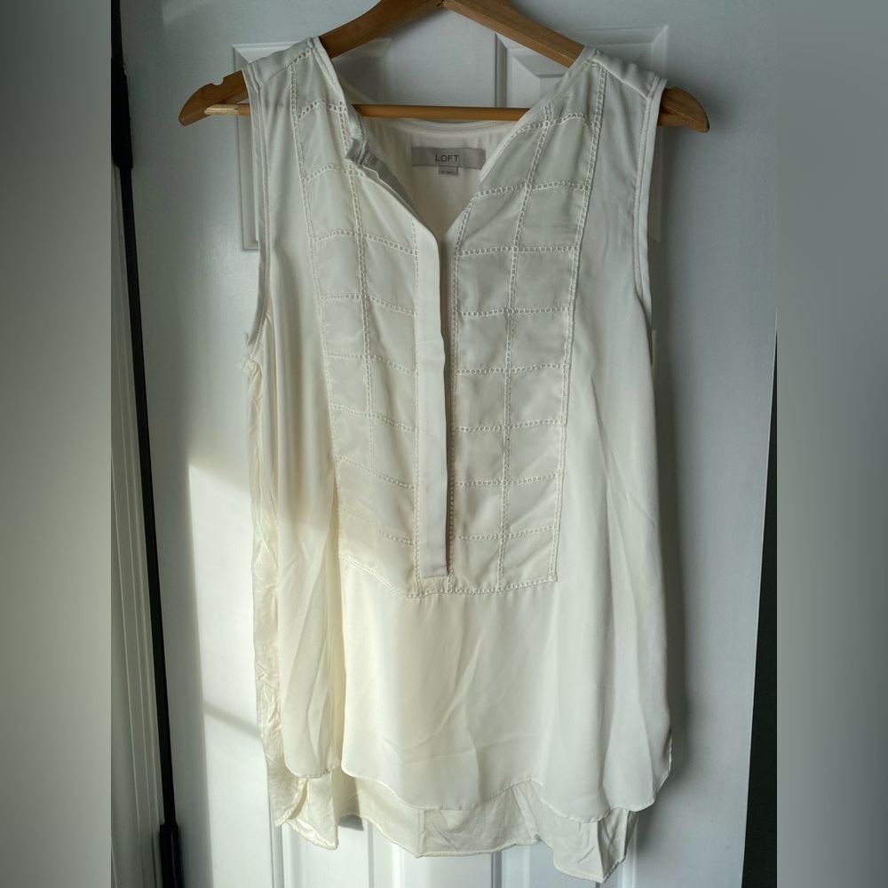Loft Cream Tunic Tank Top Size M